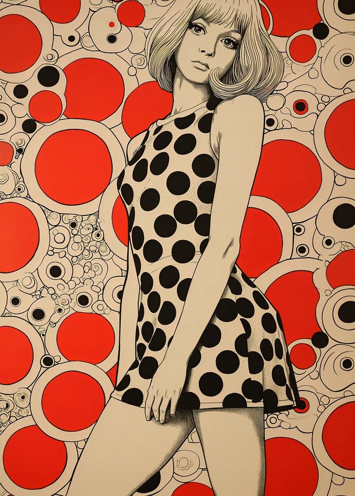 Poszter 50x70cm Piros pöttyök