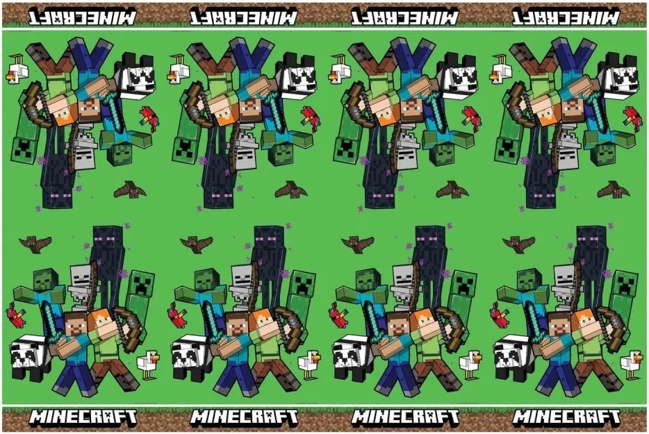 Minecraft Green műanyag asztalterítő 120x180 cm