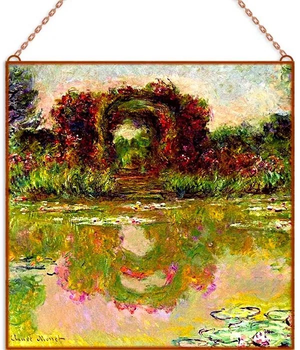 Monet - The Rose Arches, Giverny üvegkép, falikép