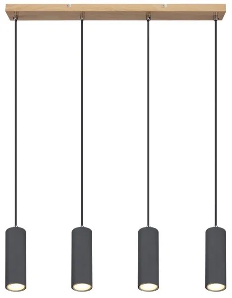 Globo 57911-4HG - Csillár zsinóron ROBBY 4xGU10/35W/230V szürke/barna