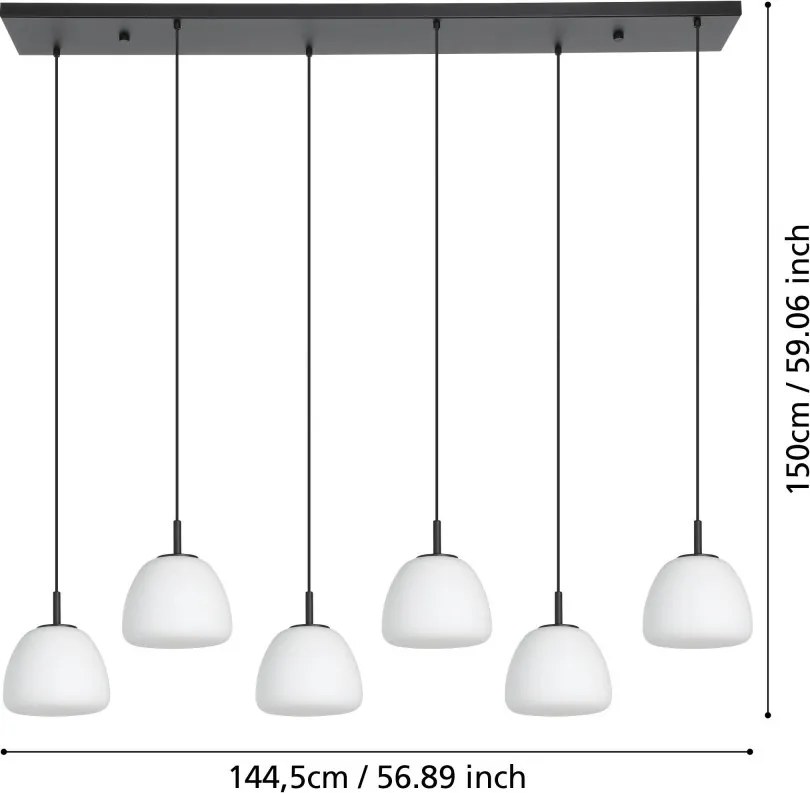 EGLO 390203 BALMES Többágú Függesztett Lámpa E27 IP20