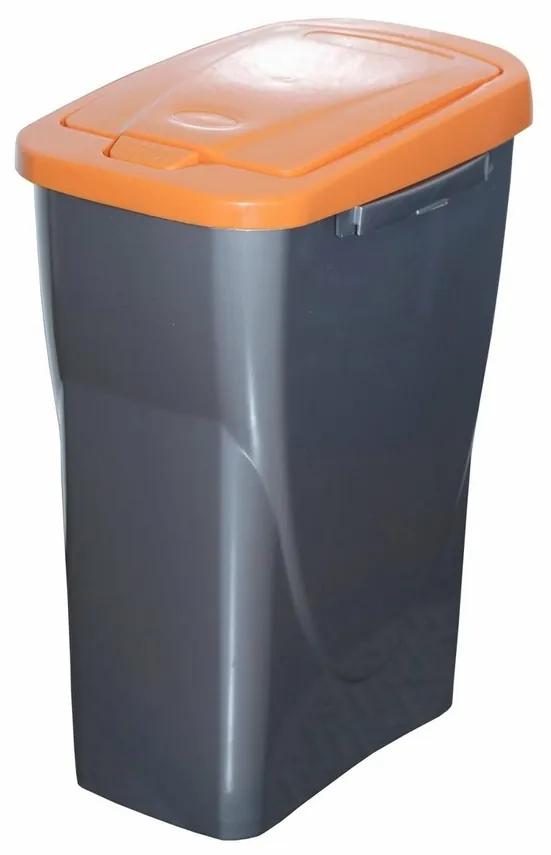 Szelektív hulladékgyűjtő kosár 61,5 x 42 x 25 cm, narancssárga fedél, 40 l