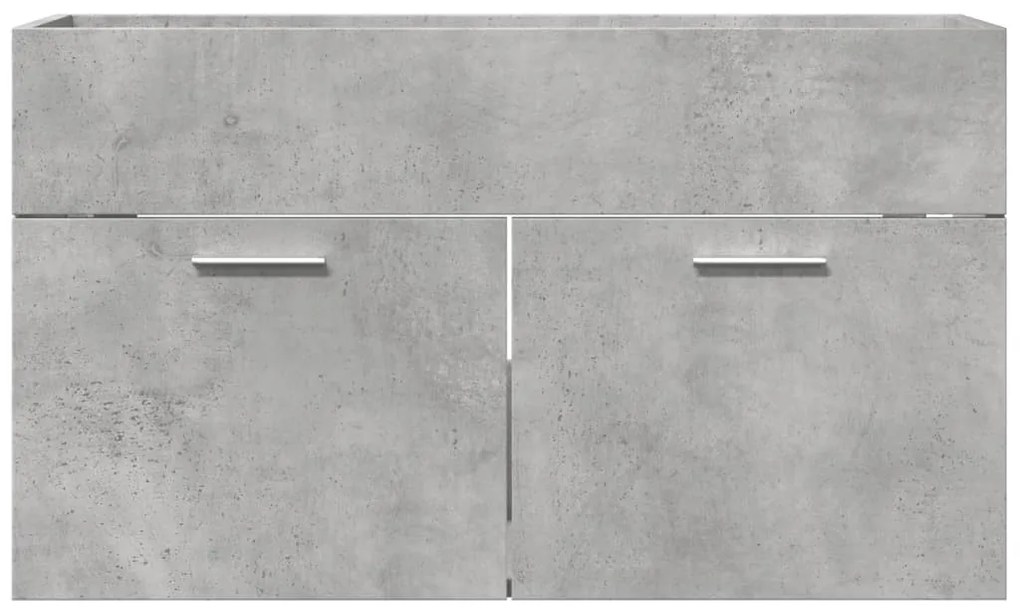 Betonszürke szerelt fa mosdószekrény 80 x 38,5 x 46 cm