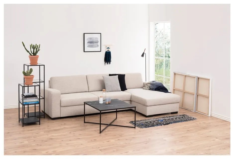 Fekete üveg polcos állvány 35x120 cm Seaford – Actona