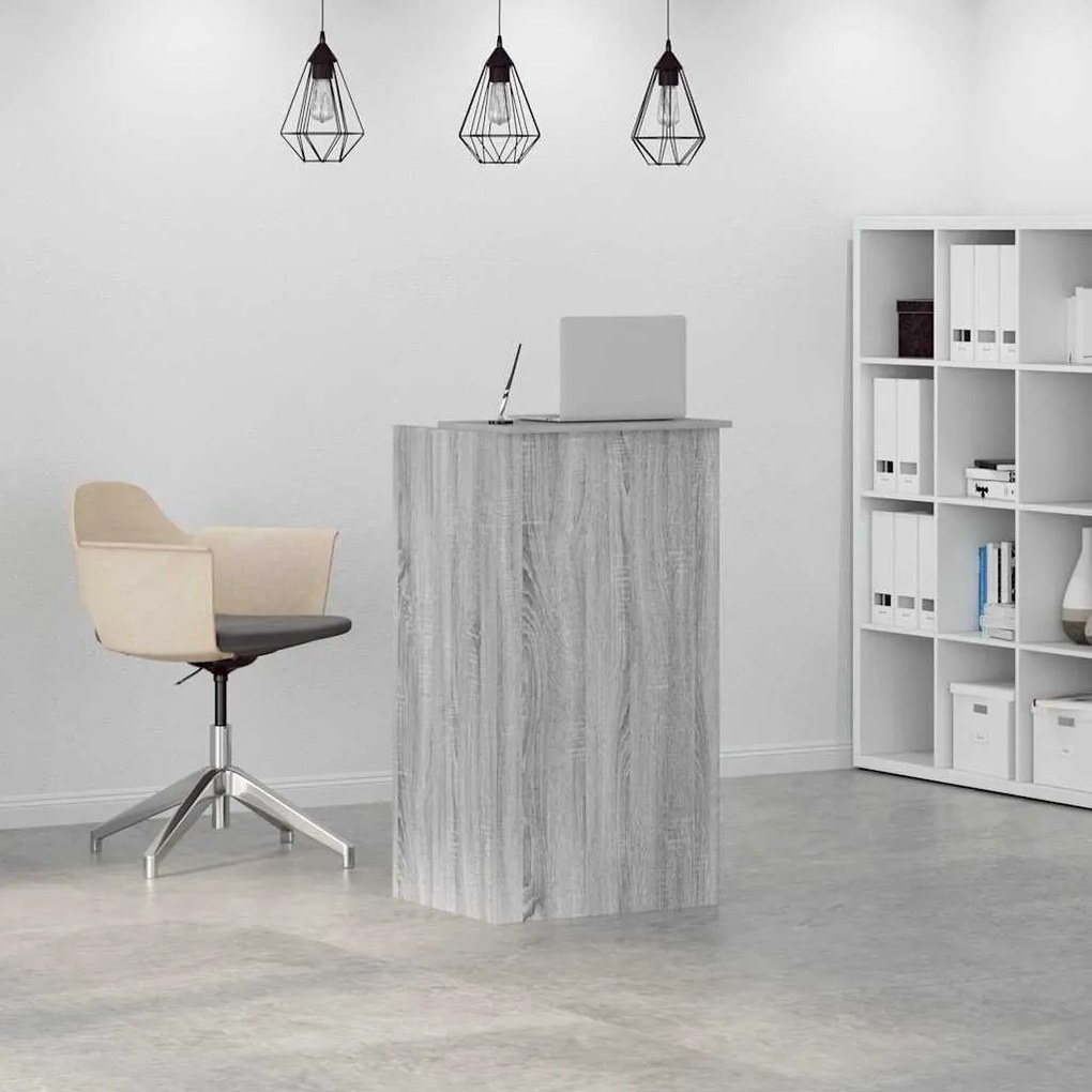 recepciós pult szürke sonoma 55x50x103,5 cm szerelt fa