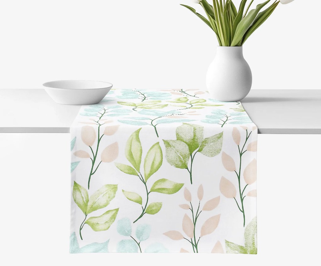 Goldea pamut asztali futó deluxe - festett levelek 20x120 cm