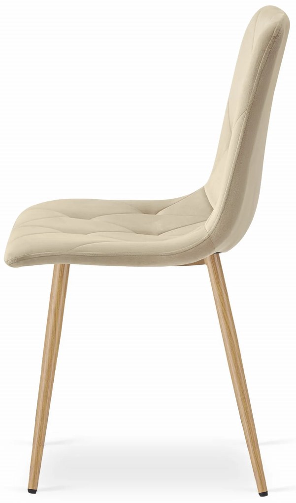 Világos bézs bársony étkezőszék LIBRA