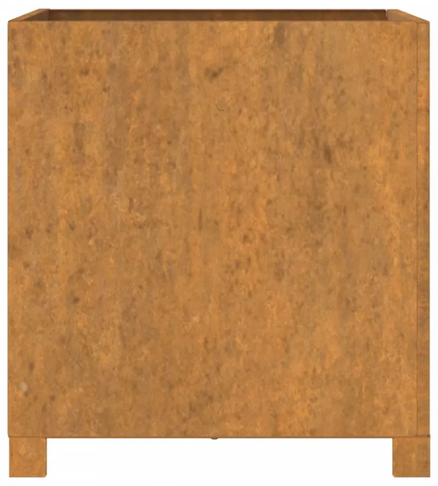 2 db rozsda színű corten acél növénytartó lábbal 49x47x50 cm