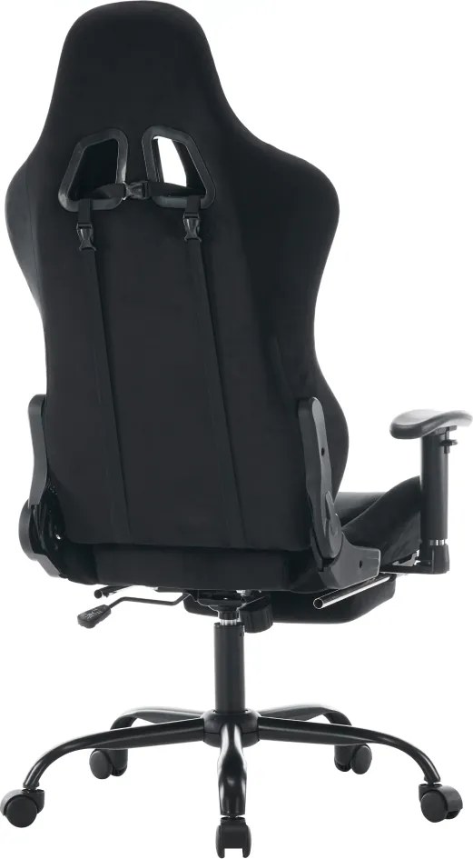 Irodai/gamer szék, fekete Velvet szövet, teherbírás 150 kg, SALOP