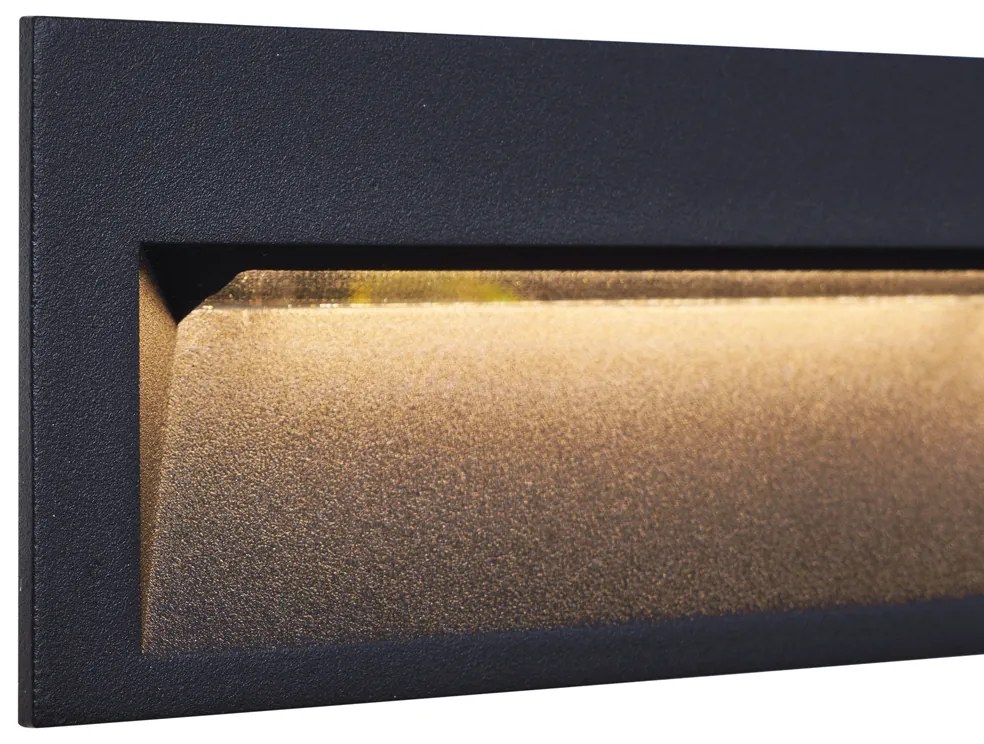 Modern süllyesztett fali lámpa fekete 28 cm LED-del IP65 - Mert