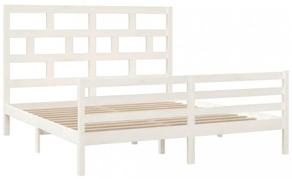 Super King fehér tömör fa ágykeret 180 x 200 cm