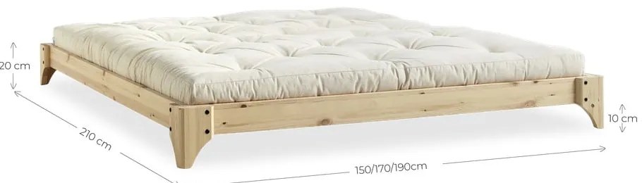 Borovi fenyő franciaágy ágyráccsal 140x200 cm Elan – Karup Design