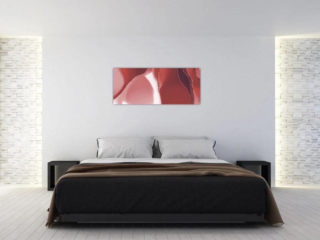 Kép - Piros absztrakt virág N⁰3 (120x50 cm)