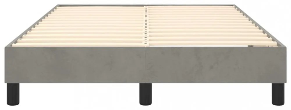 világosszürke bársony rugós ágykeret 120x200 cm