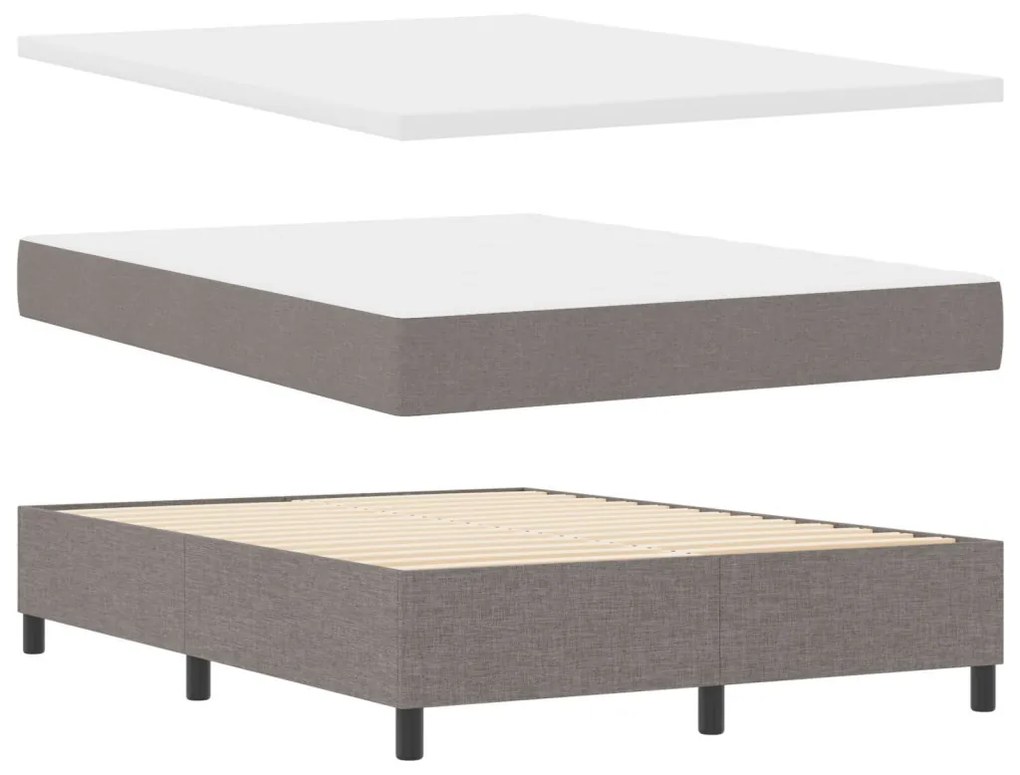 Box Spring Ágy matraccal &amp; Pad Taupe 160x200 cm Szövet