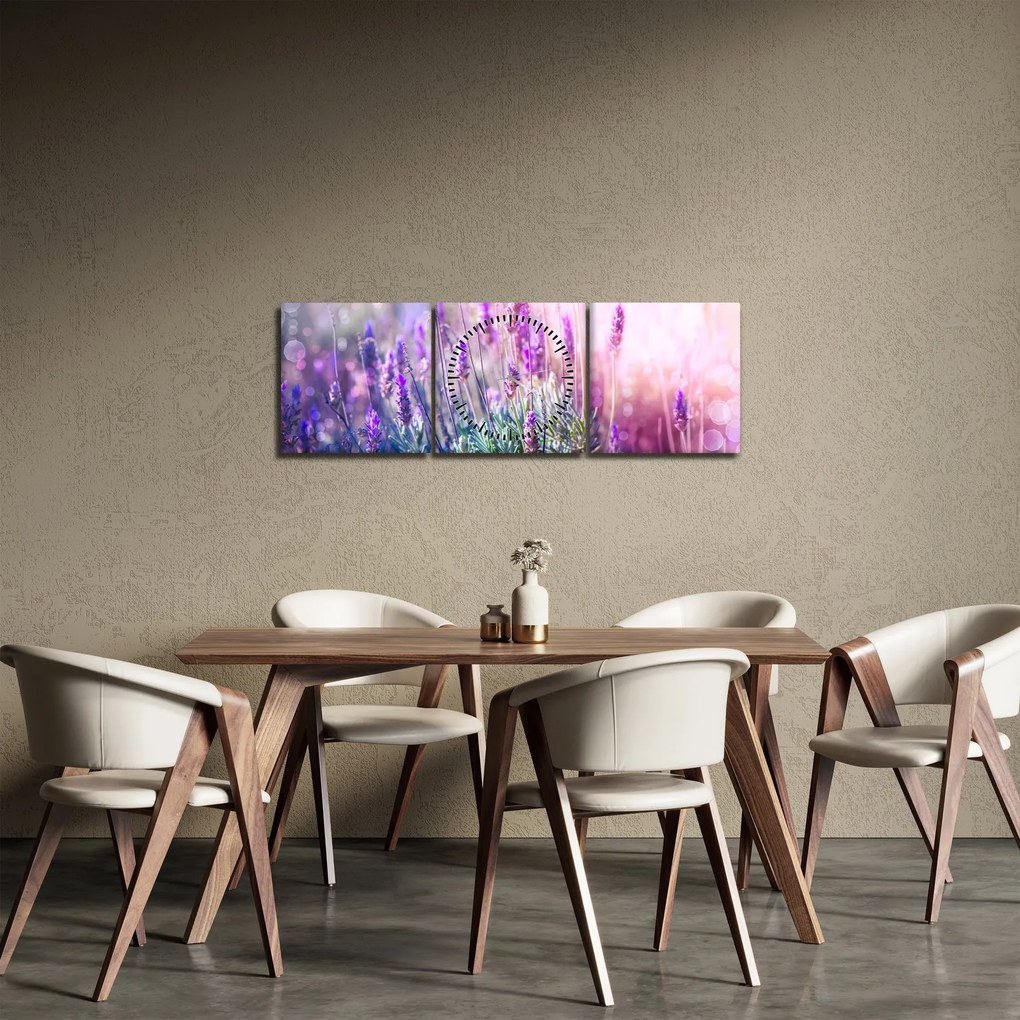 Kép - Levendula a csillogó napban (órával) (90x30 cm)