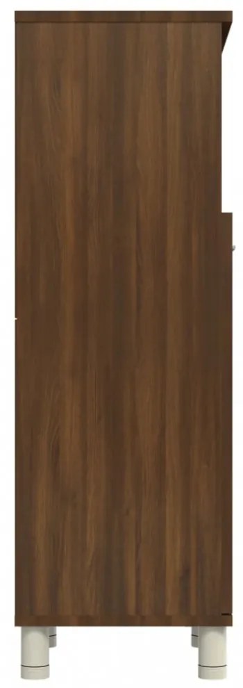 barna tölgy színű szerelt fa fürdőszobaszekrény 30x30x95 cm