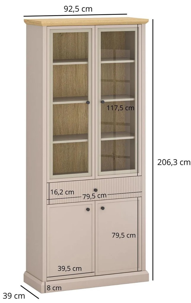 Vitrin Indices 3 (taupe + kő tölgy) . 1116873