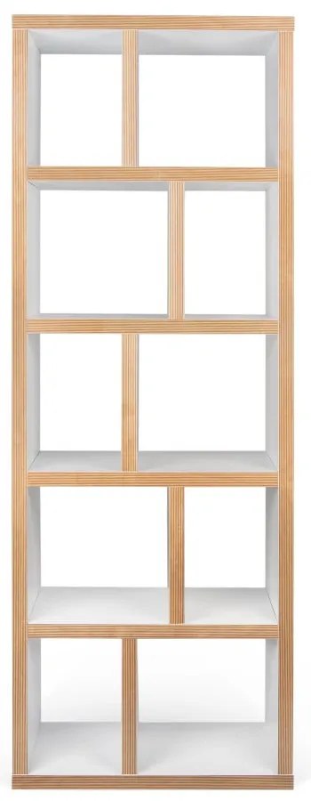 Fehér-natúr színű könyvespolc 70x198 cm Berlin – TemaHome