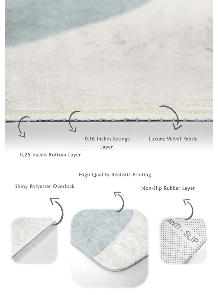 Szürke-krémszínű bársony fürdőszobai kilépő szett 2 db-os 60x100 cm Abstract Shapes – Mila Home