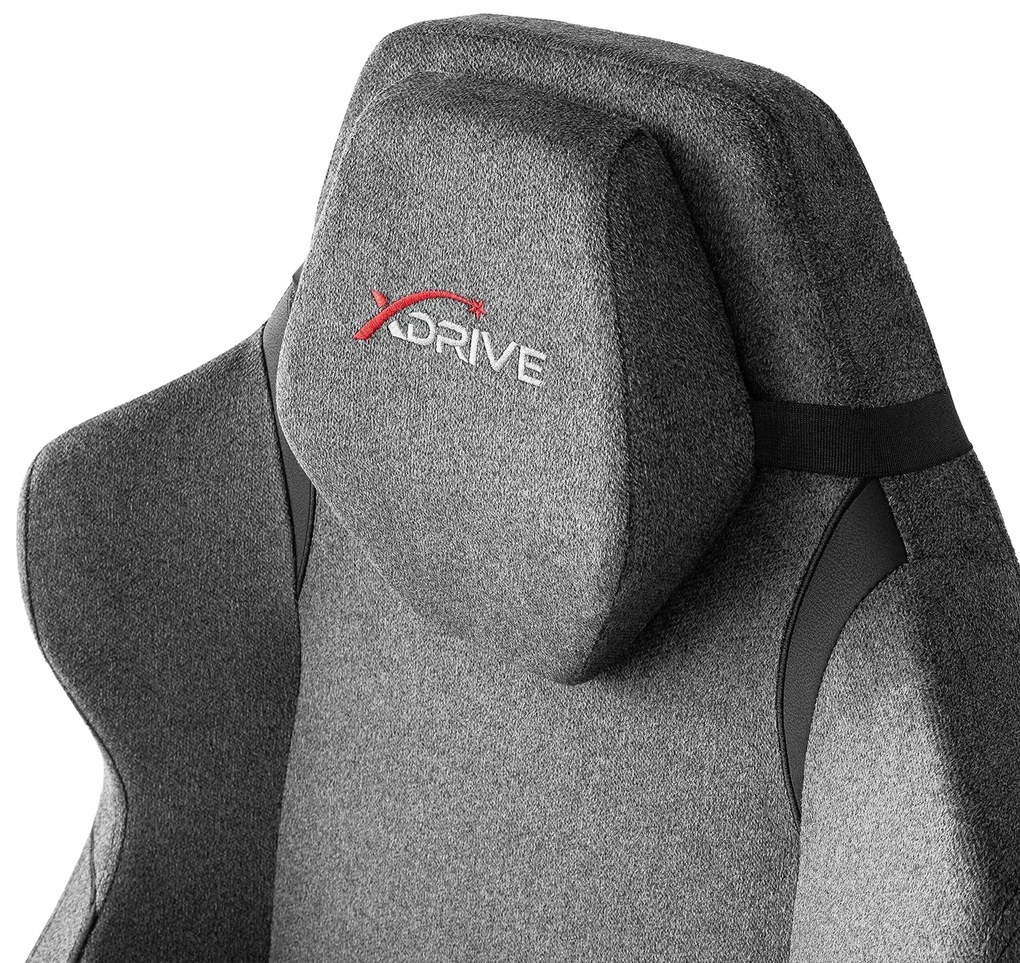 Anka Professzionális gamer szék, nyakpárna, derékpárna, 3D kartámasz, szürke szövet