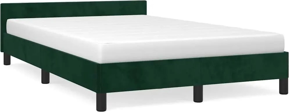vidaXL sötétzöld bársony ágykeret matrac nélkül 120 x 200 cm
