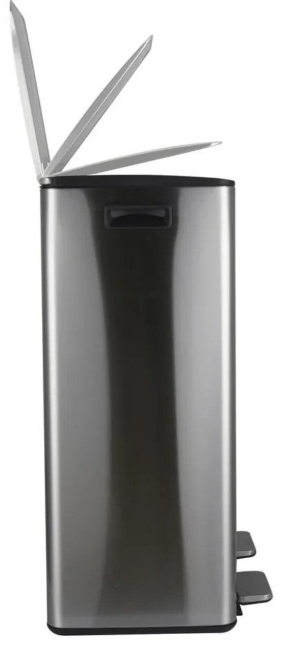 Matt ezüstszínű acél szelektív pedálos szemetes 2x30 l Aliya – Spirella