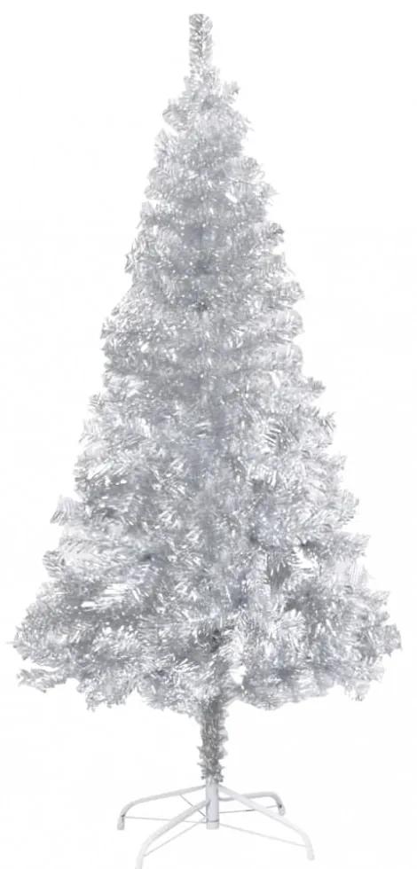 Ezüstszínű pet műkarácsonyfa állvánnyal 180 cm