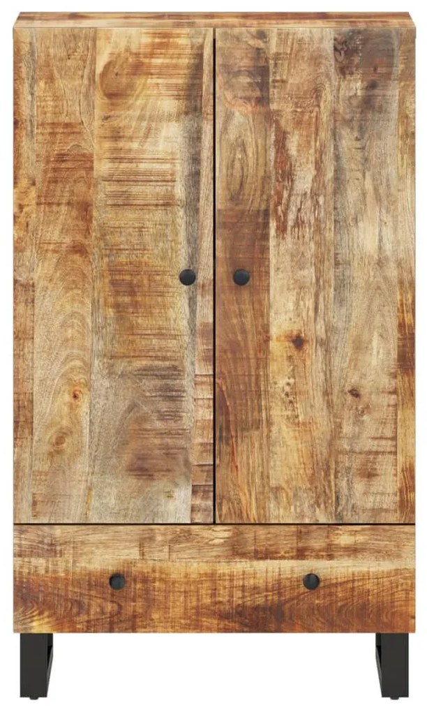 tömör mangófa és vas magasszekrény fiókkal 60x33x100 cm