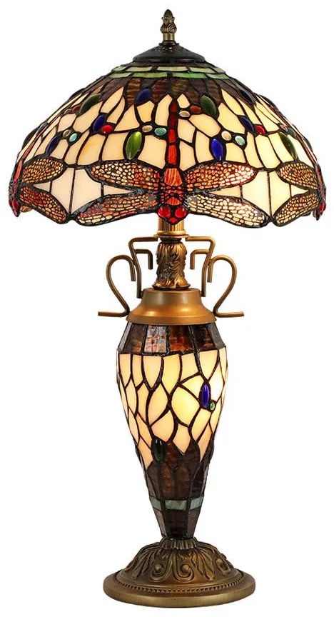 Prezent 1710 Tiffany asztali lámpa, 2x60W E27+1x7W E14