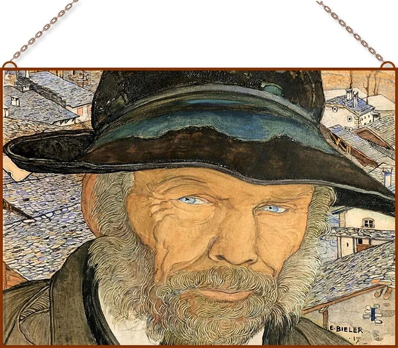 Ernest Biéler - Táborlakó üvegkép, falikép