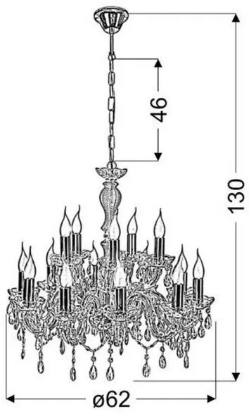 Csillár láncon MARIA TERESA 15xE14/40W/230V