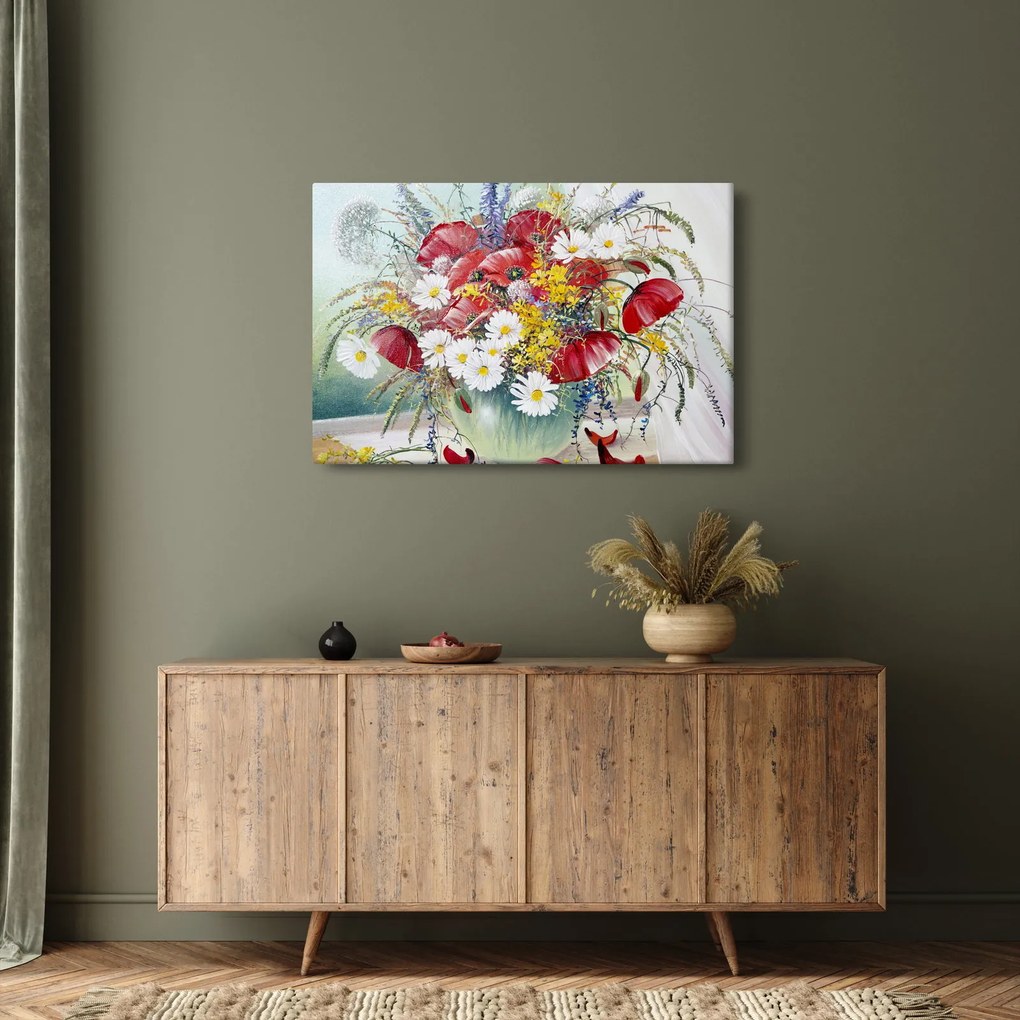 Egy váza képe vadvirágokkal (90x60 cm)