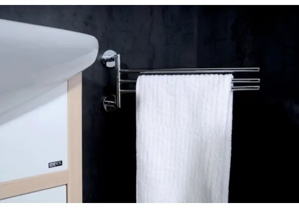 Sapho - X-ROUND forgatható, falra szerelhető törölközőtartó 19,5x45 cm fényes króm