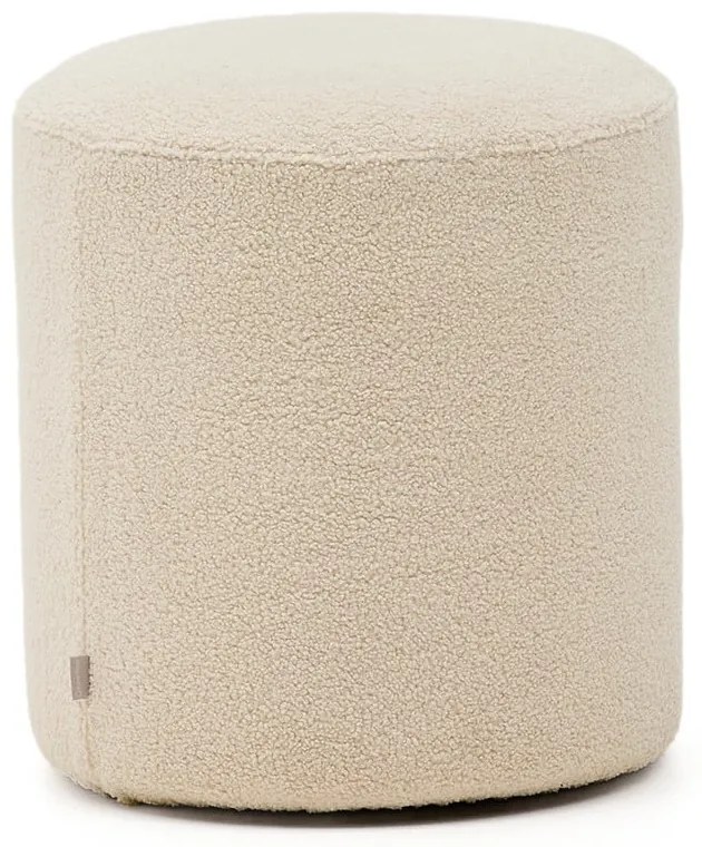 Krémszínű buklé puff Kaeli – Kave Home