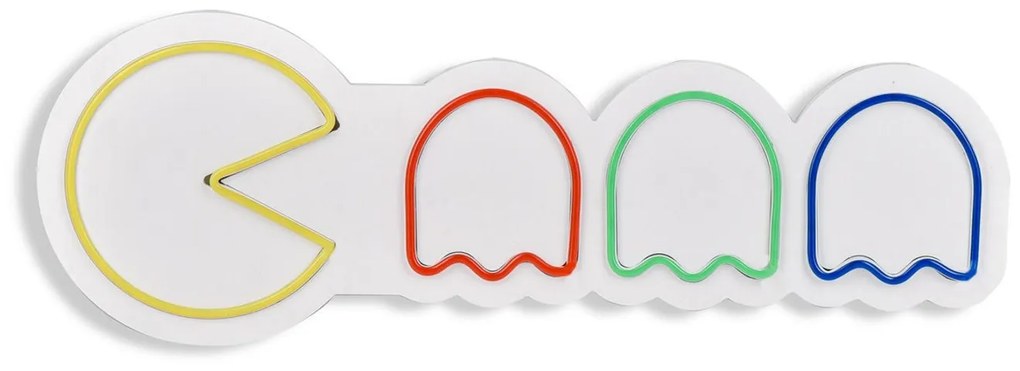 Műanyag LED-es fali dekoráció, Pacman - Multicolor
