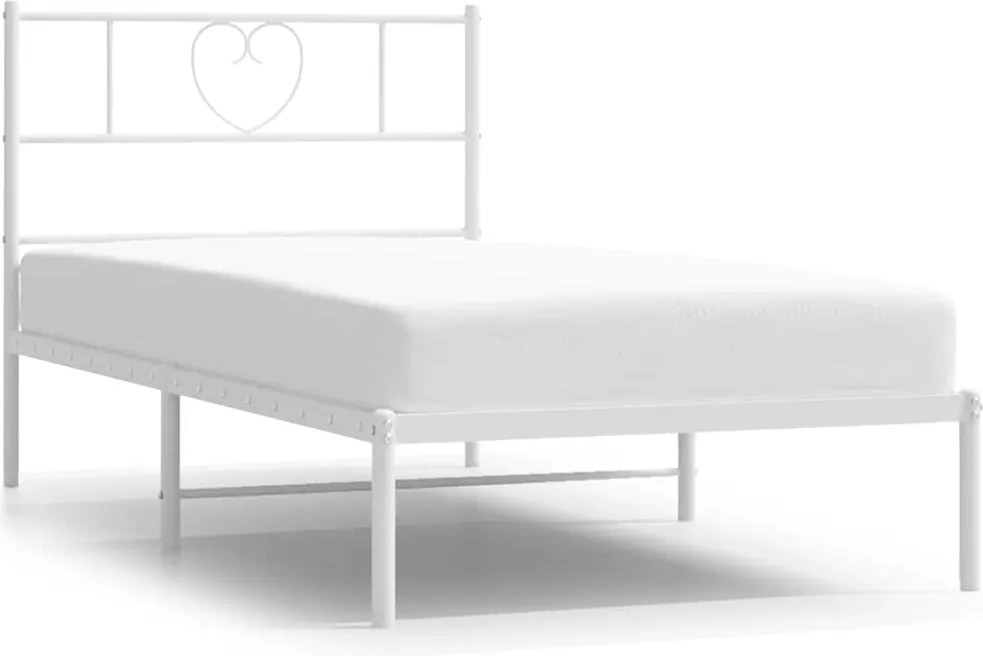vidaXL fehér fém ágykeret fejtámlával 100x200 cm