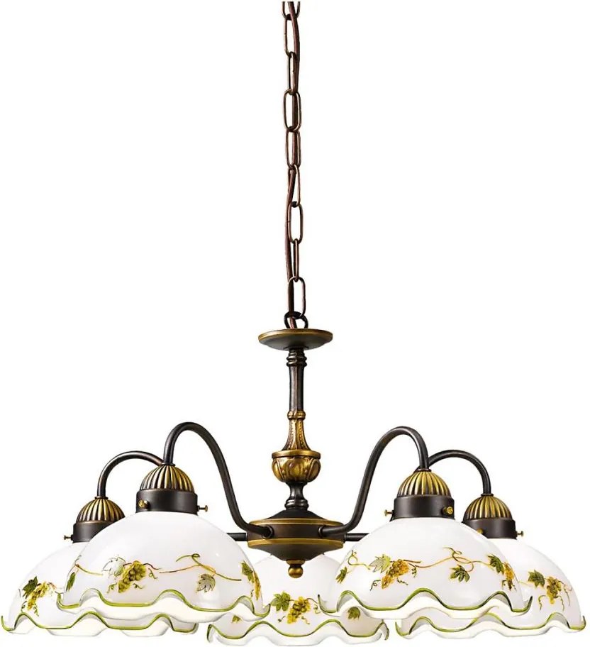 Kolarz 731.85.110 - Láncos csillár NONNA 5xE27/75W/230V bordó