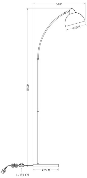 GLOBO 24703SW - Állólámpa ANITA 1xE27/40W/230V