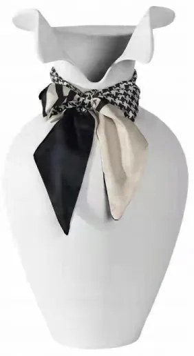 Fehér kerámiaváza 41,5x23 cm