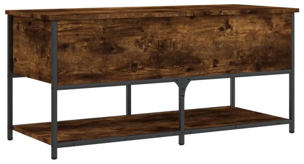 füstös tölgy színű szerelt fa tárolópad 100 x 42,5 x 47 cm