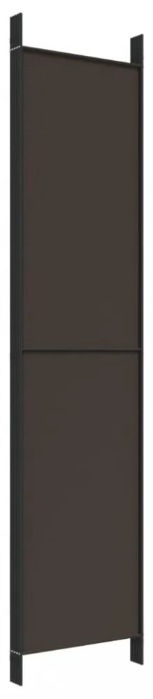 5 paneles barna szövet paraván 250 x 220 cm