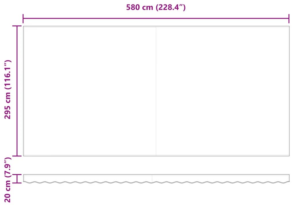 Manuális Behúzható Napernyő Narancssárga és Barna 600x300 cm