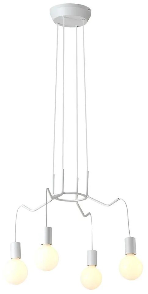 Csillár zsinóron BASSO 4xE27/40W/230V fehér