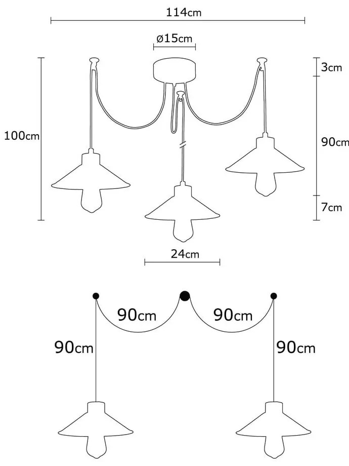 Függőlámpa fém búrával ø 114 cm Manavgat – Opviq lights