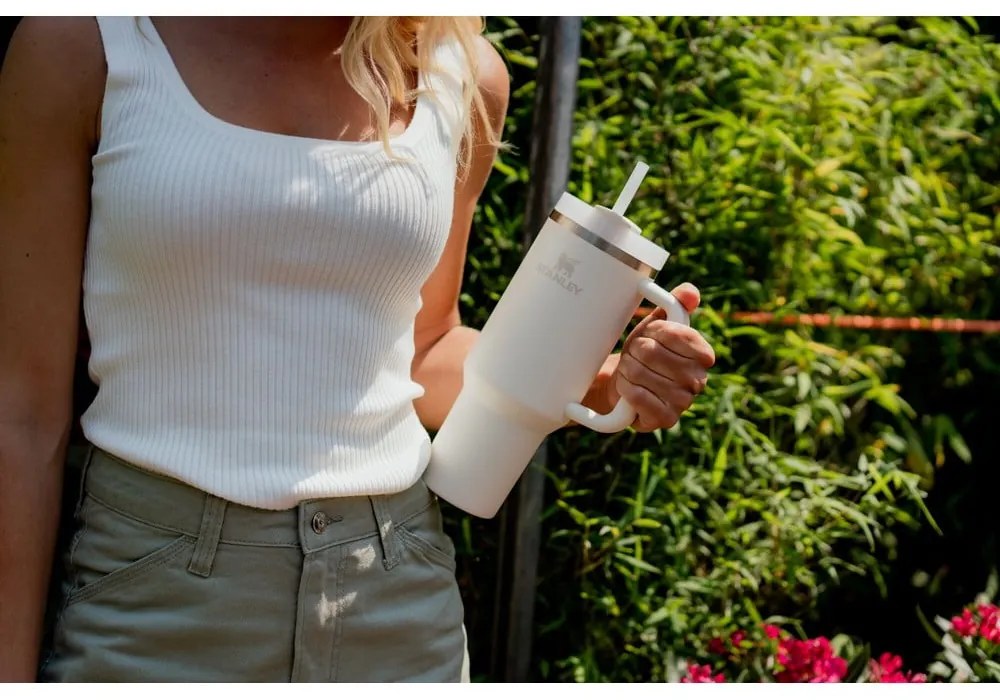 Világos rózsaszín rozsdamentes acél termosz szívószállal 1,18 l Quencher H2.0 FlowState Tumbler Rose Quartz – Stanley