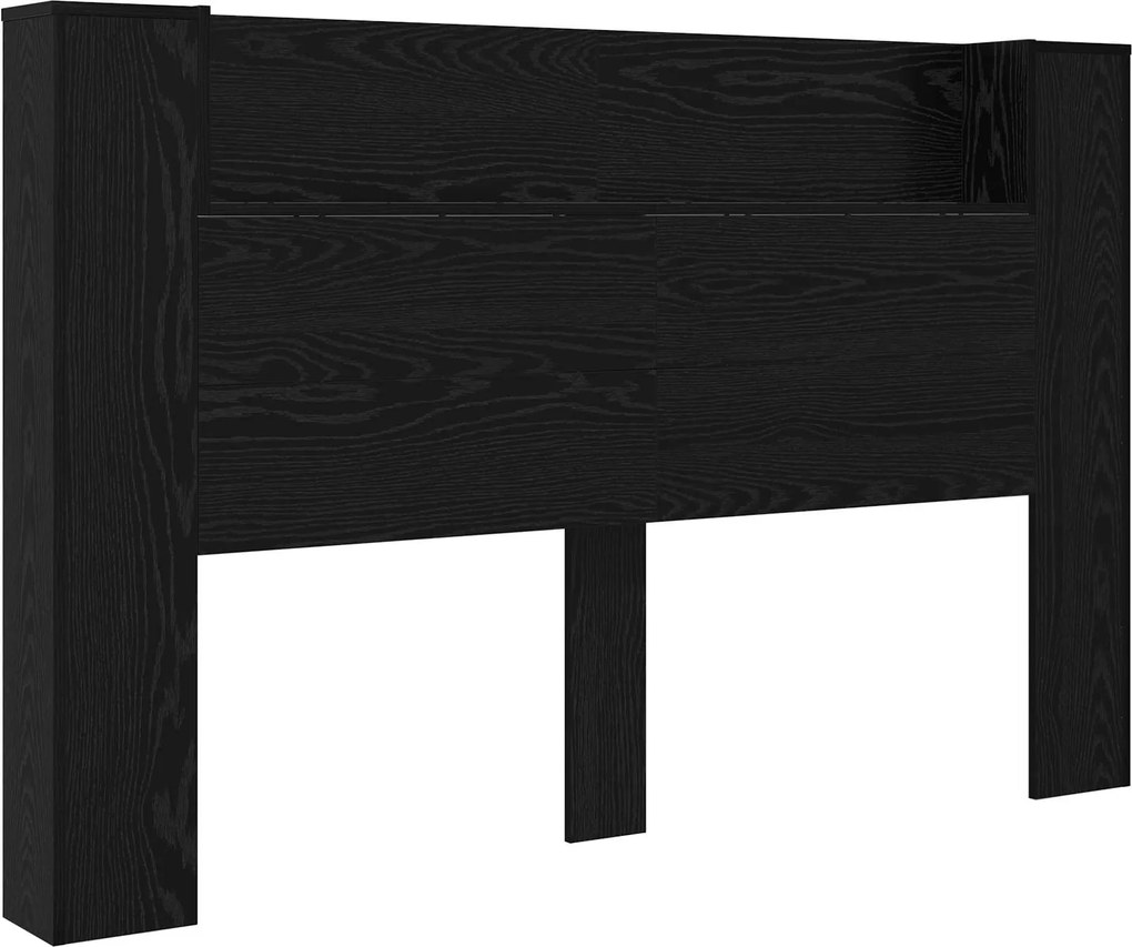 vidaXL LED-es Fejtámla Szekrény Fekete Tölgy 160 x 16,5 x 103,5 cm