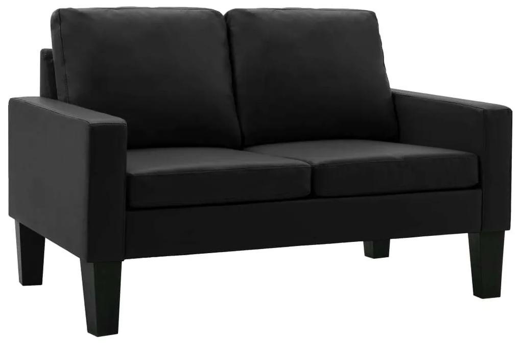 vidaXL kétszemélyes fekete műbőr kanapé