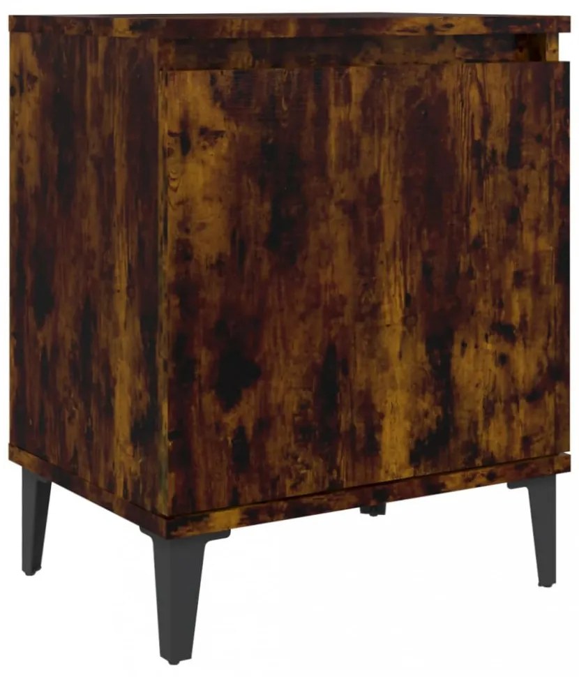 füstös tölgyszínű éjjeliszekrény fémlábakkal 40 x 30 x 50 cm