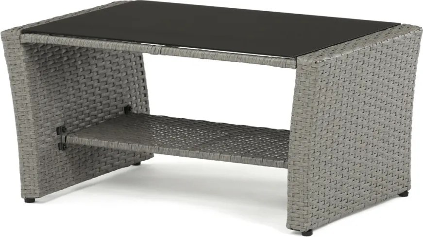Kerti ülőgarnitúra, polyrattan, szürke, GREY